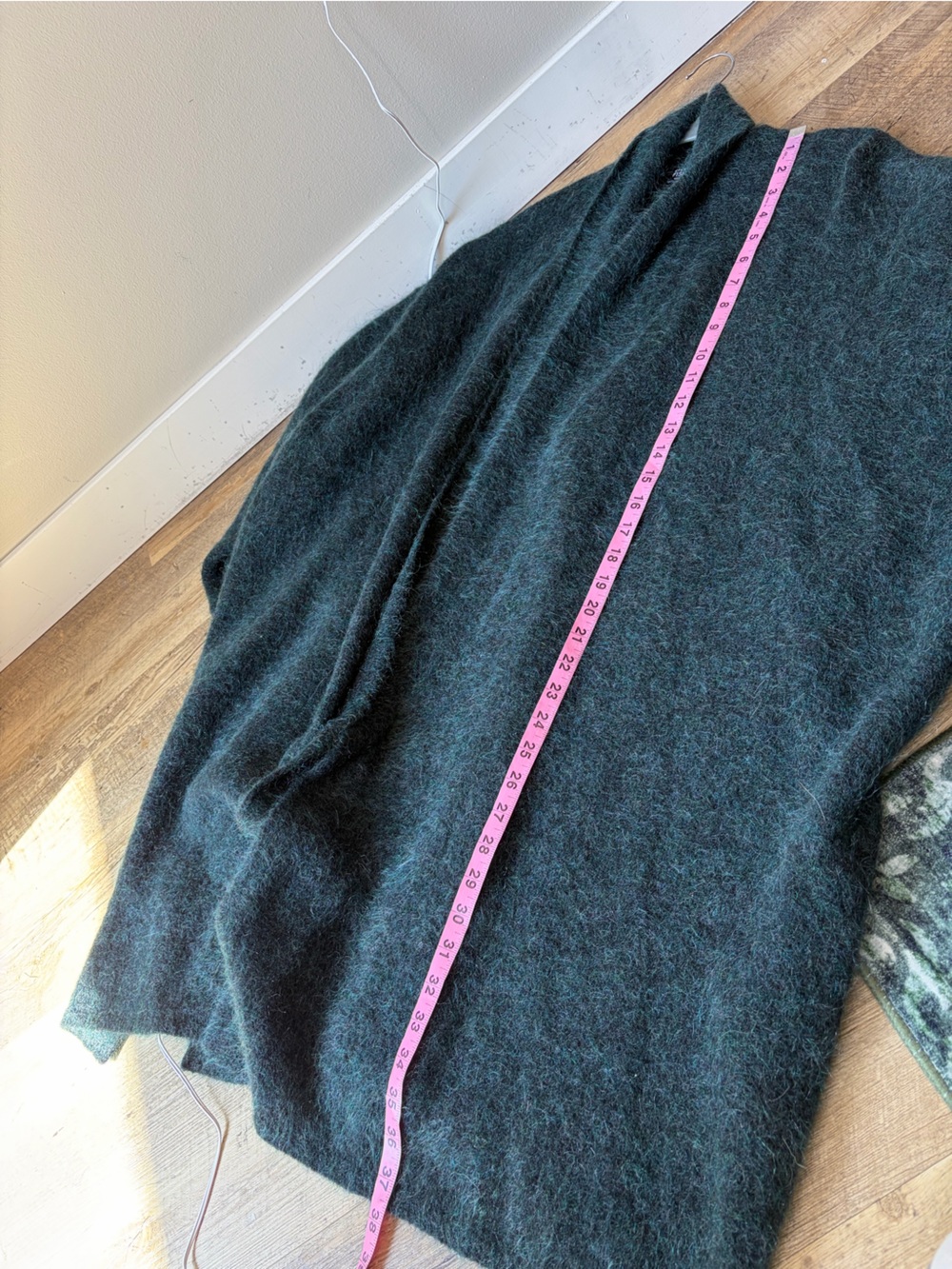 Eileen Fisher Merino Wool Mohair Blend Shawl Collar Long Cardigan in Neptune - Picture 6 of 10